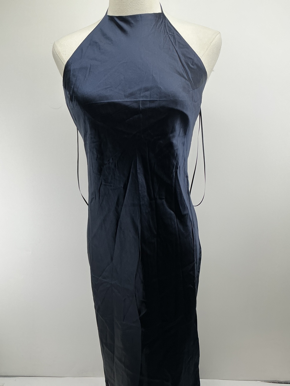 100% Washable Silk Halter Maxi Dress